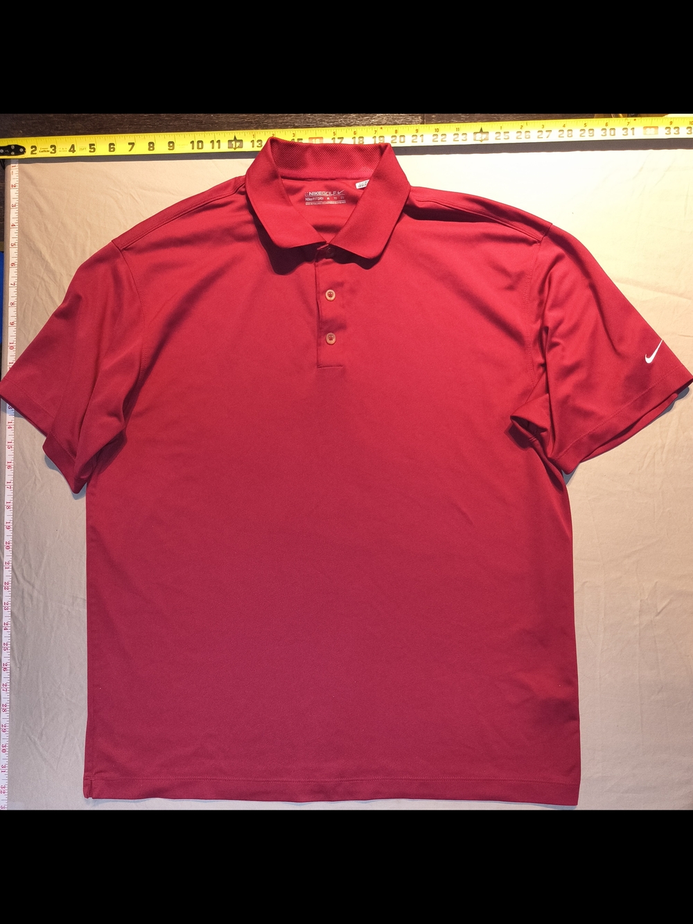 Nike Gold Men's Red Short Sleeve Polo